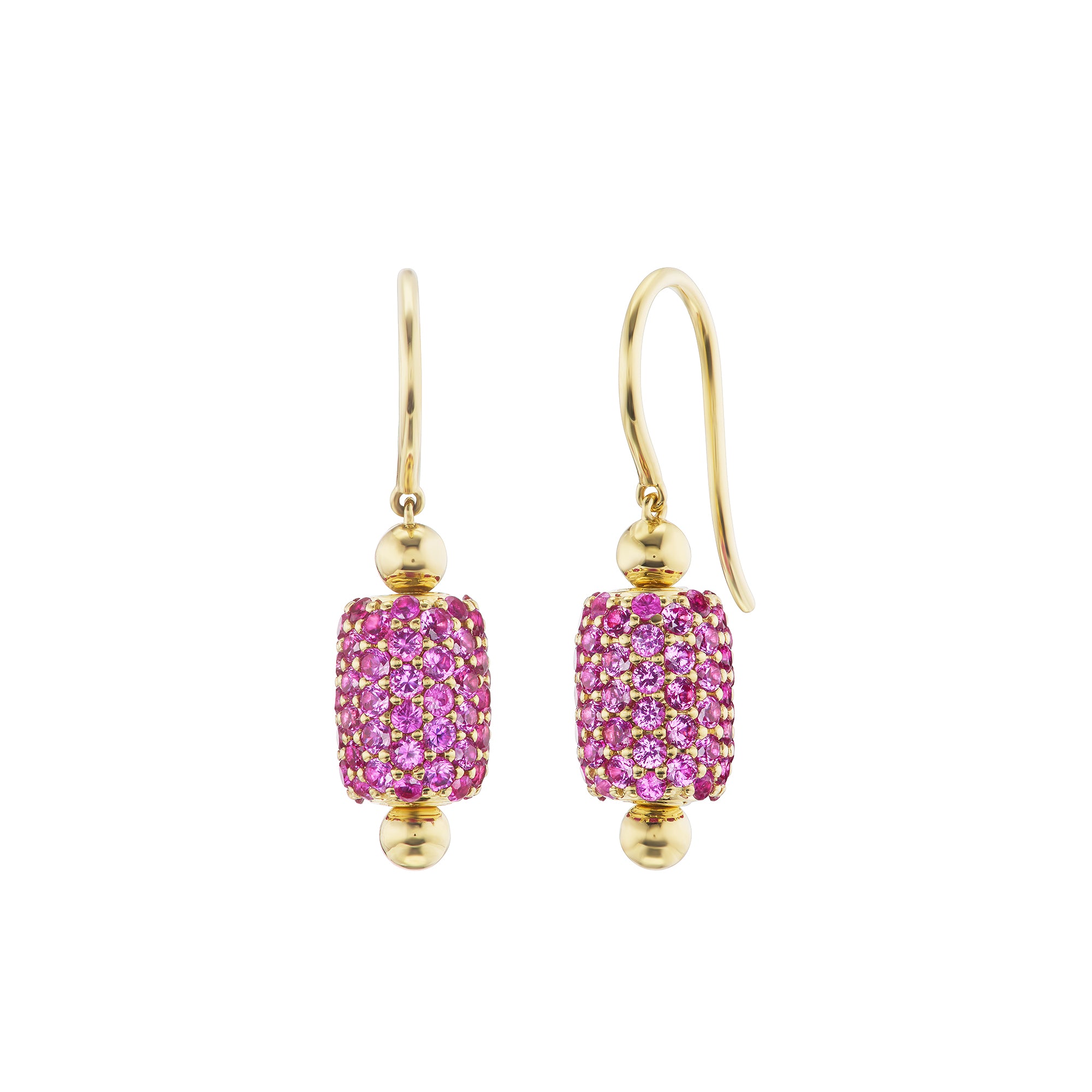 Diamond Barrel Drop Earrings