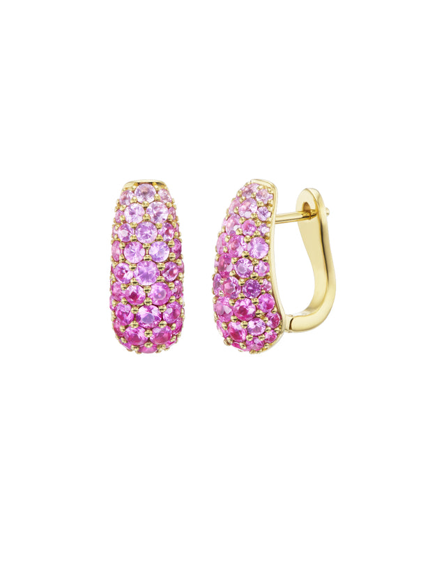 Pink Sapphire Holly Hug Earrings