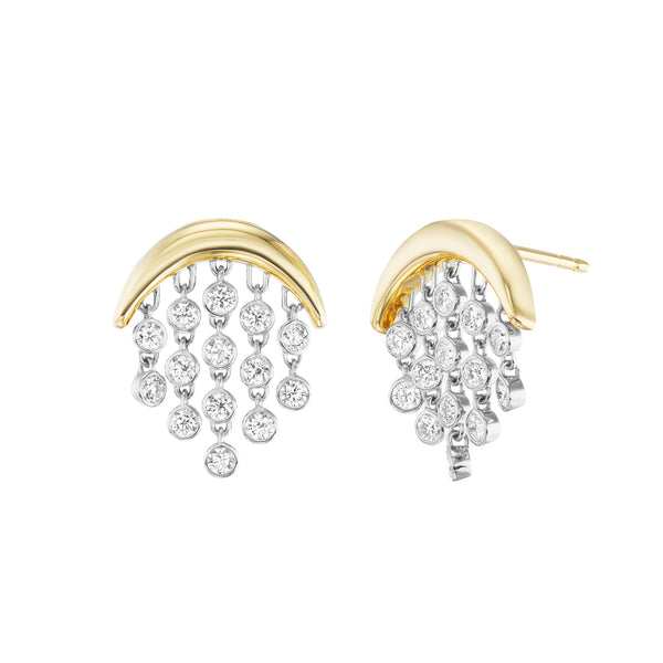 Diamond Baby Fringe Earrings 18K Yellow & White Gold (0.92ct