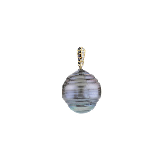Baroque Pearl Charm with Pave Diamond Bail - Main Img