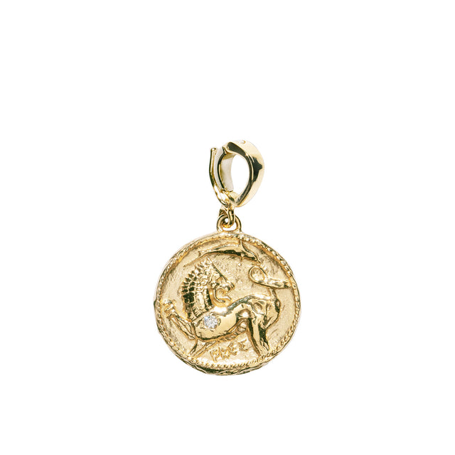 Azlee Small Lion and Dolphin Coin Charm - Charms & Pendants - Broken English Jewelry
