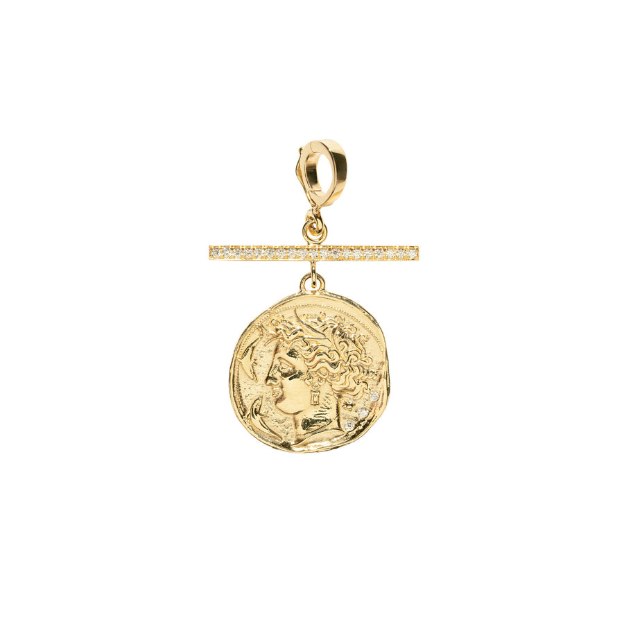 Azlee Small Goddess Charm with Pave Bar - Charms & Pendants - Broken English Jewelry front view