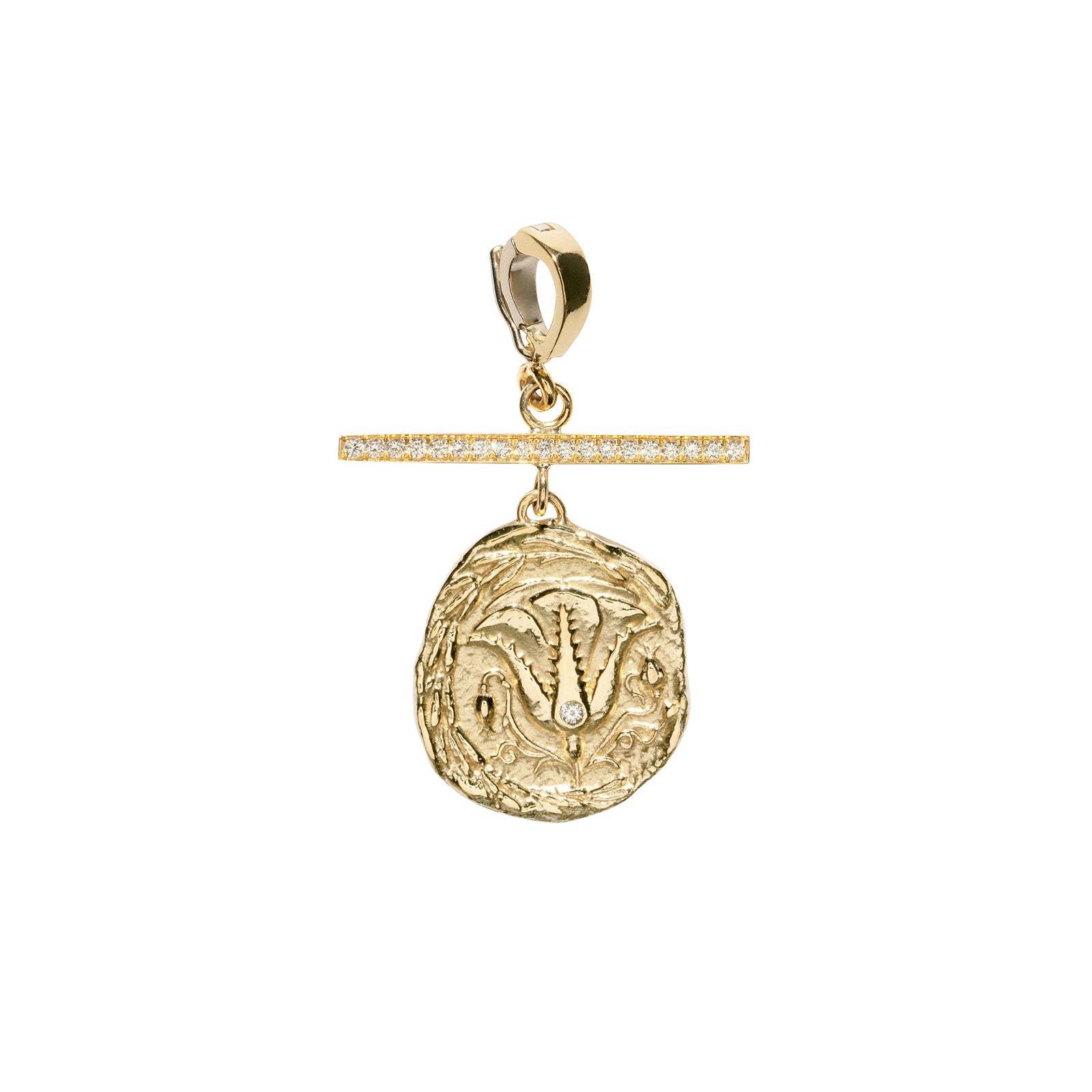 Azlee Of The Earth Small Diamond Coin Charm - Charms & Pendants - Broken English Jewelry