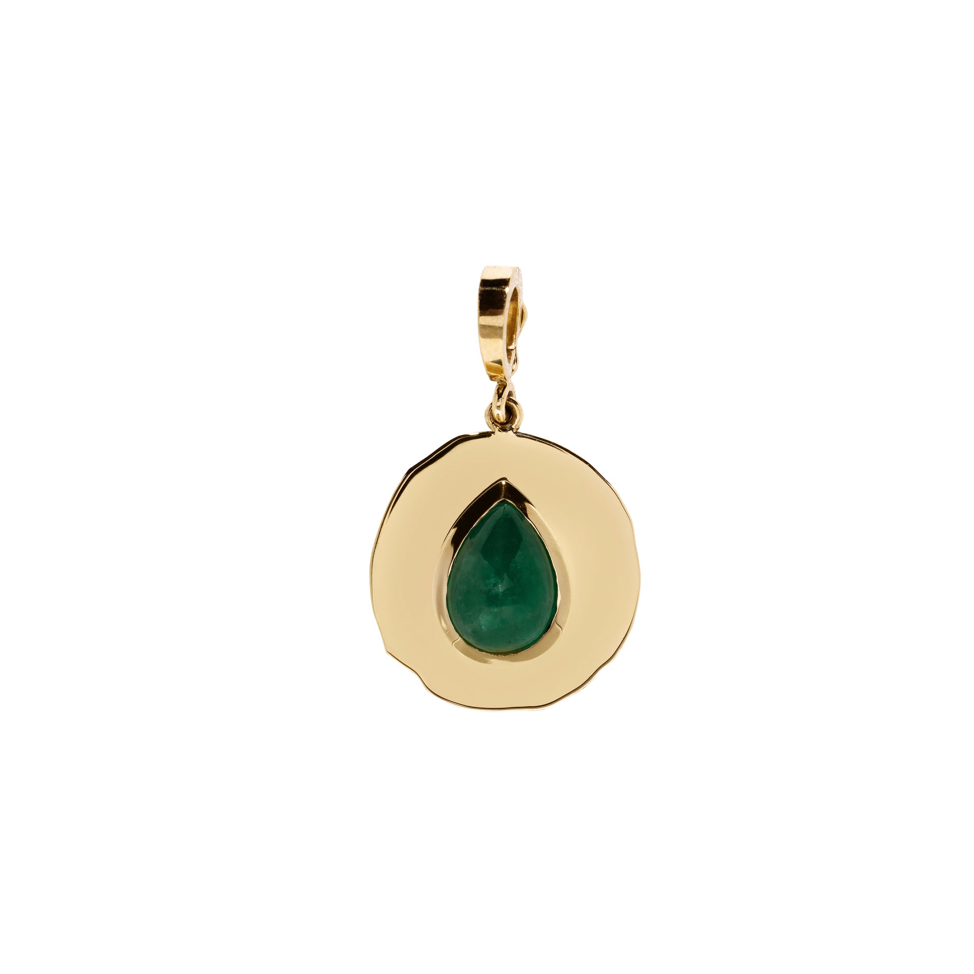 Azlee - Emerald Byzantine Modern Small Coin Charm