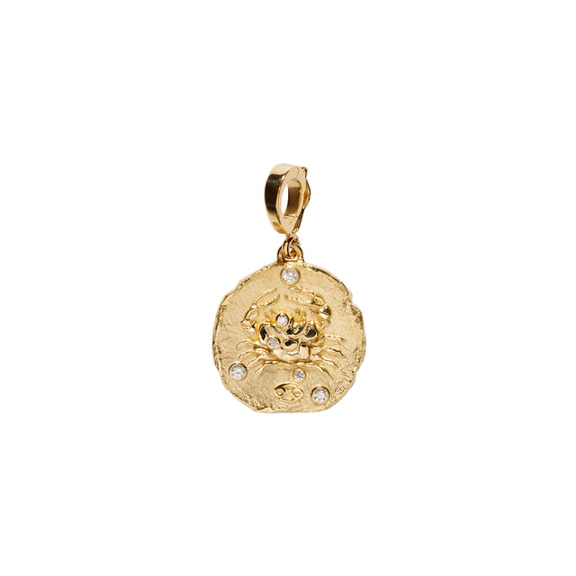Azlee Zodiac Small Coin Charm - Cancer front view
