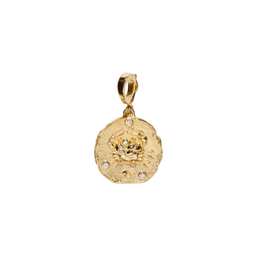 Azlee Zodiac Small Coin Charm - Cancer front view