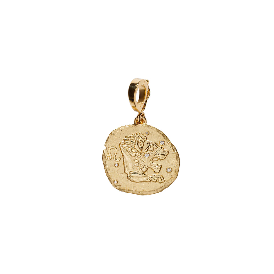 Azlee Zodiac Small Coin Charm - Leo front view