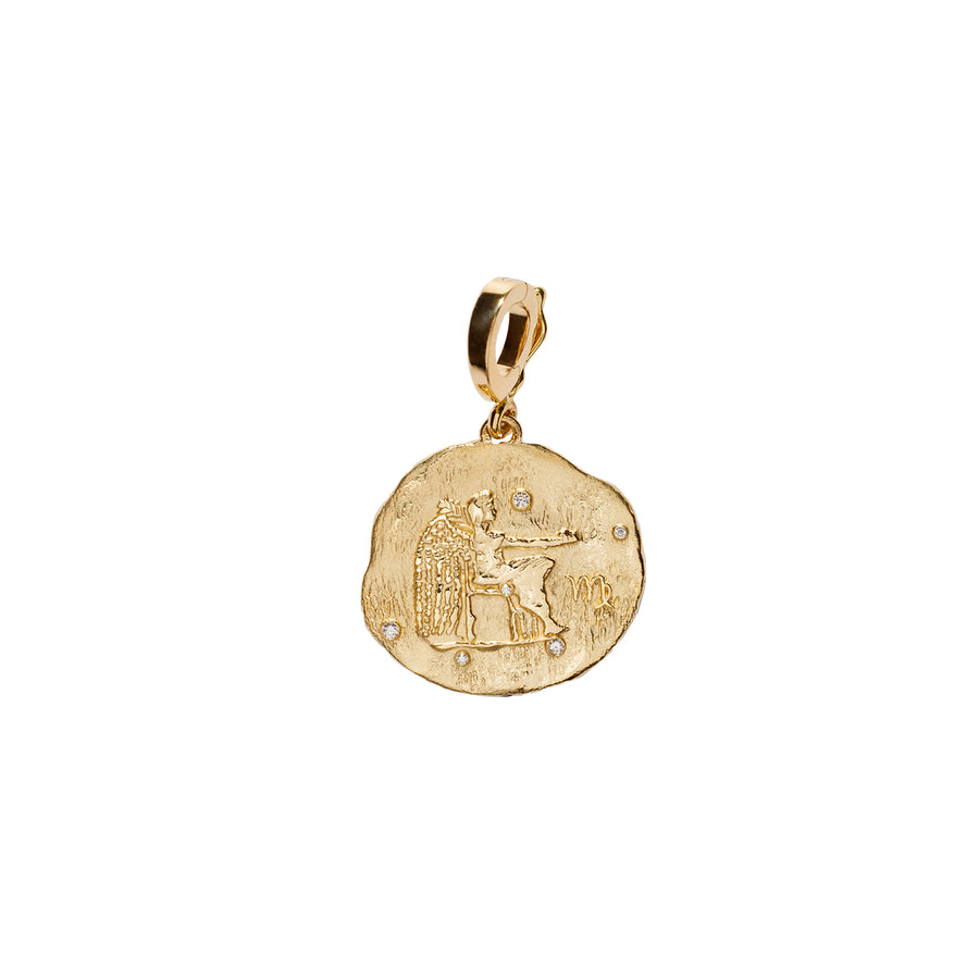 Azlee Zodiac Small Coin Charm - Virgo front view