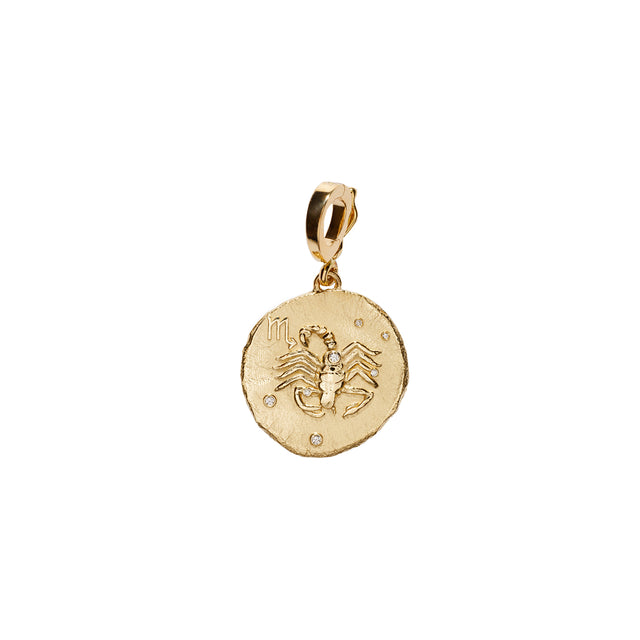 Azlee Zodiac Small Coin Charm - Scorpio front view