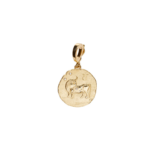 Zodiac Small Coin Charm - Taurus - Main Img