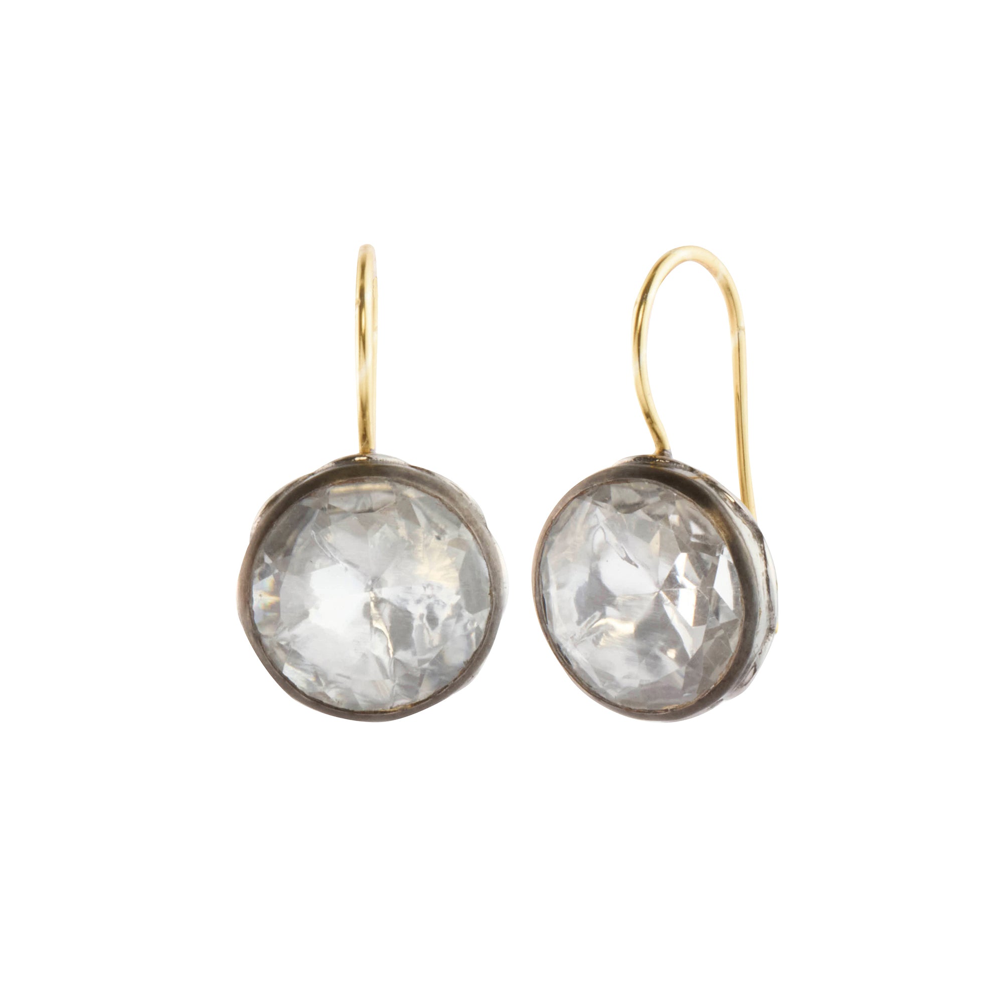 White Quartz Catherine Button Earrings