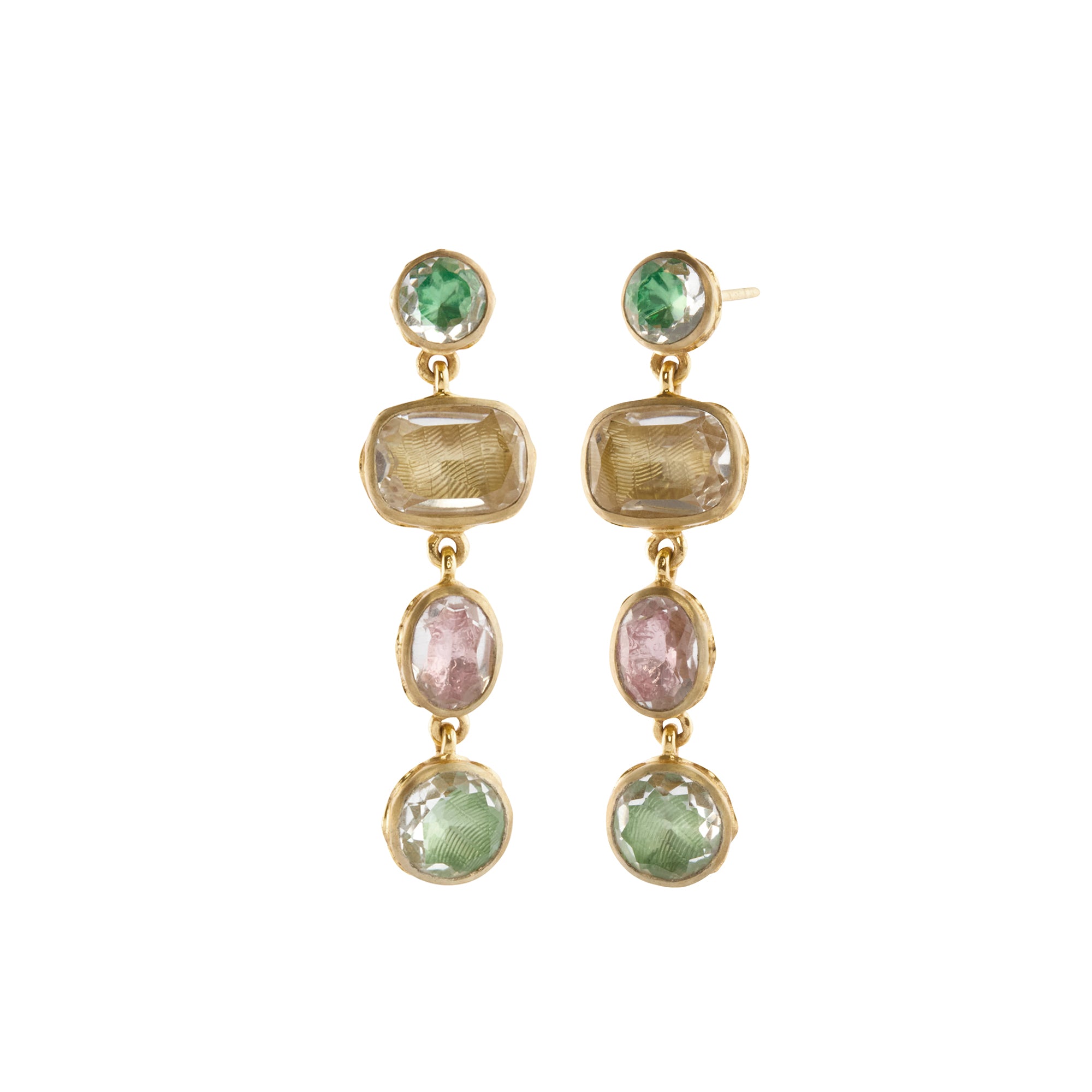 White Quartz Catherine Four Drop Earrings
