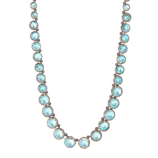 Catherine Round Rivière Necklace - Round White Quartz - Main Img