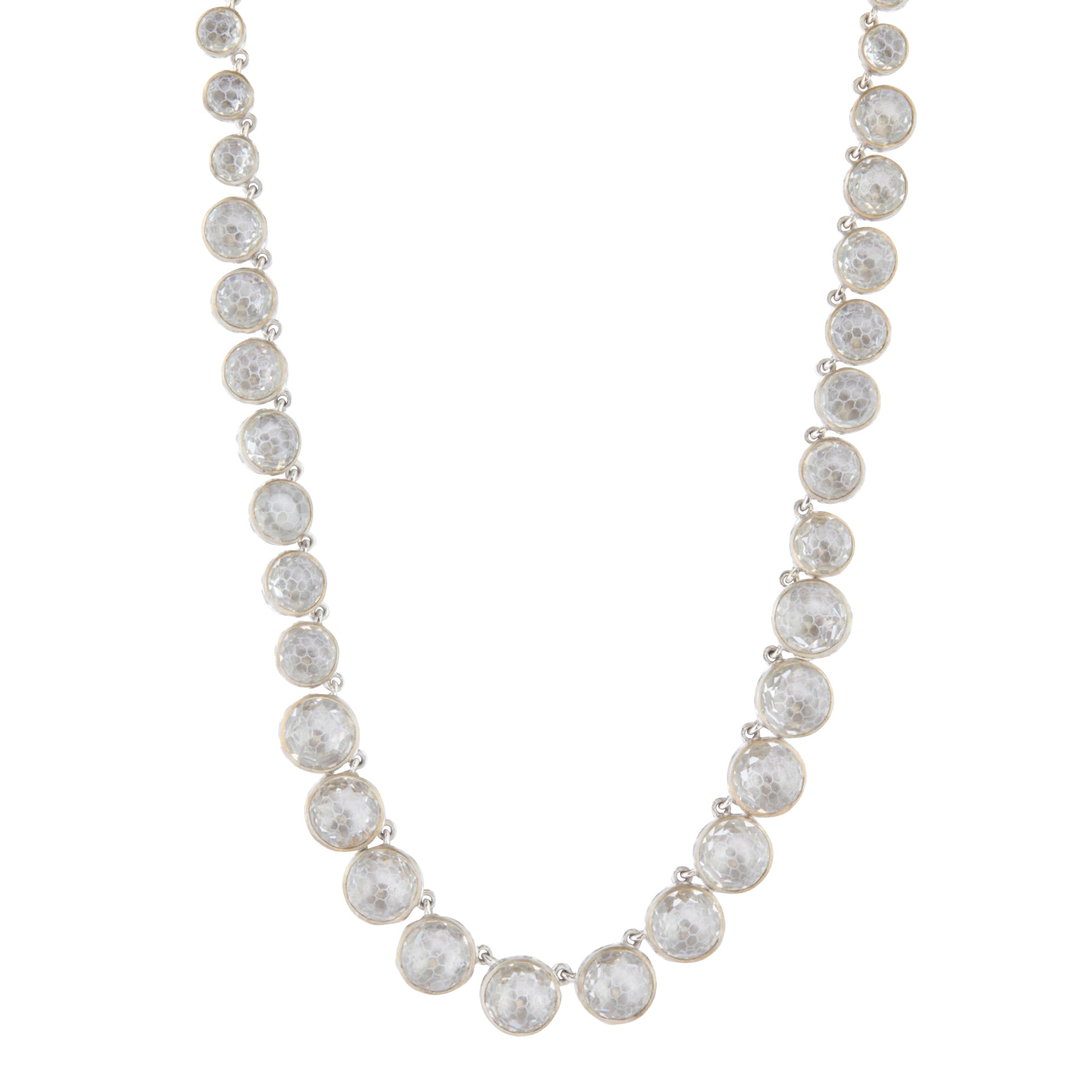 White Quartz Round Riviere Necklace
