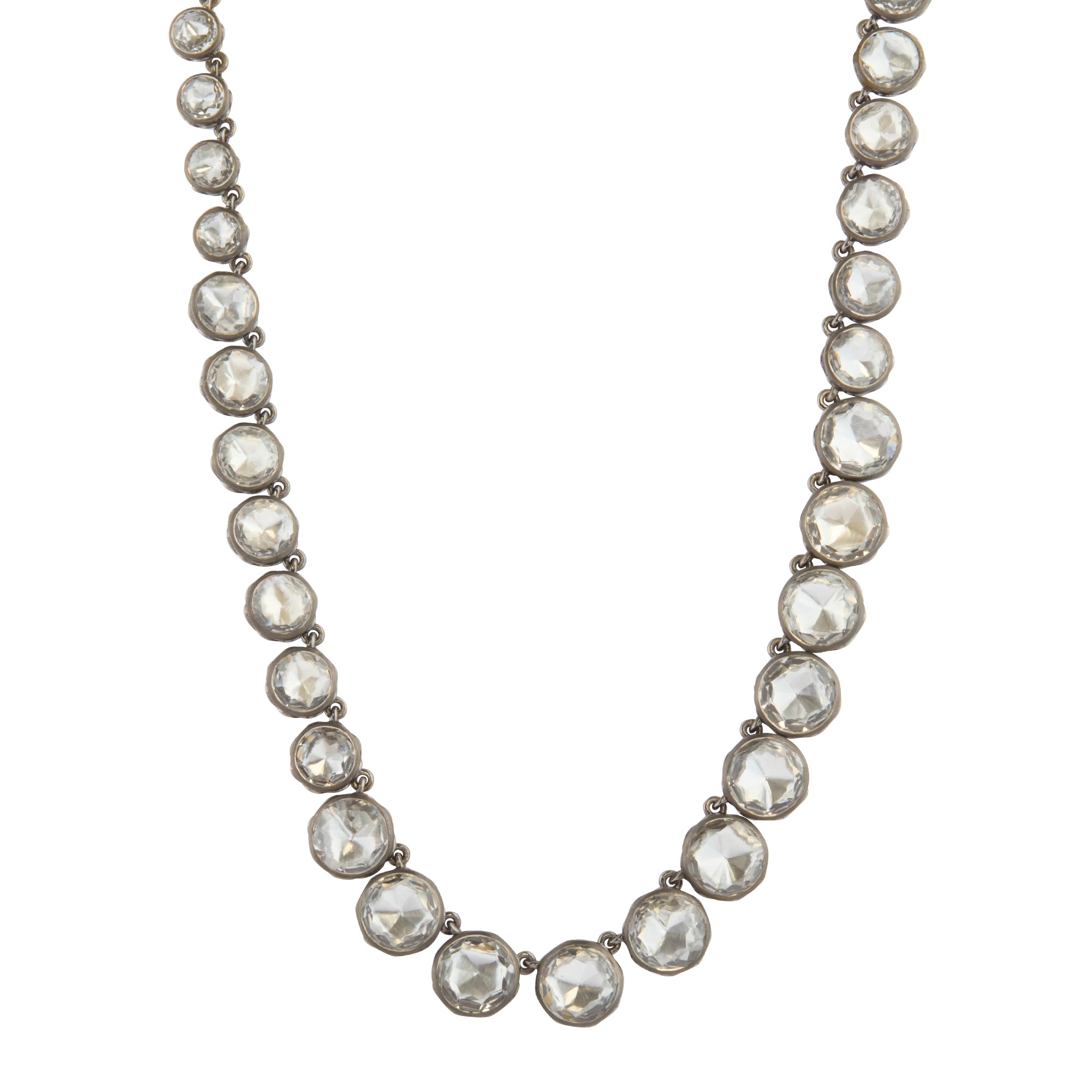 White Quartz Catherine Round Riviere Necklace