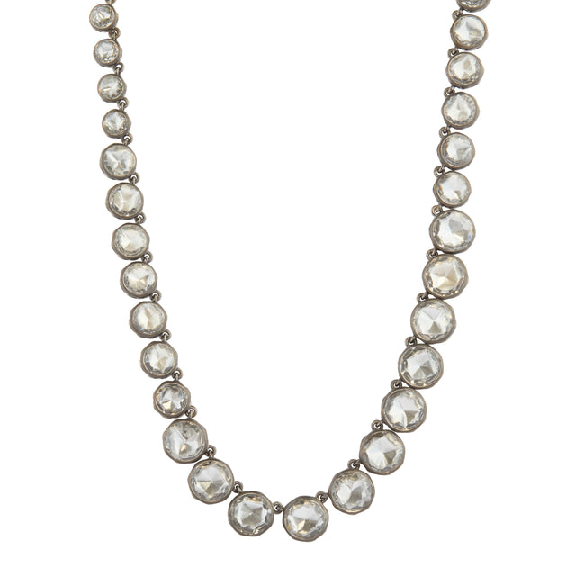 White Quartz Catherine Round Riviere Necklace