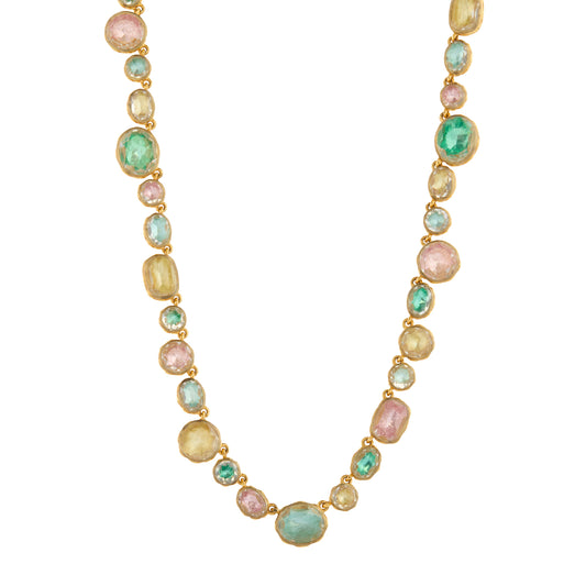 White Quartz Multi Chintz Foil Catherine Riviere Necklace - Main Img