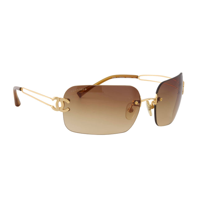Cynthia Benjamin - Gold and Brown Gradient Chanel Sunglasses
