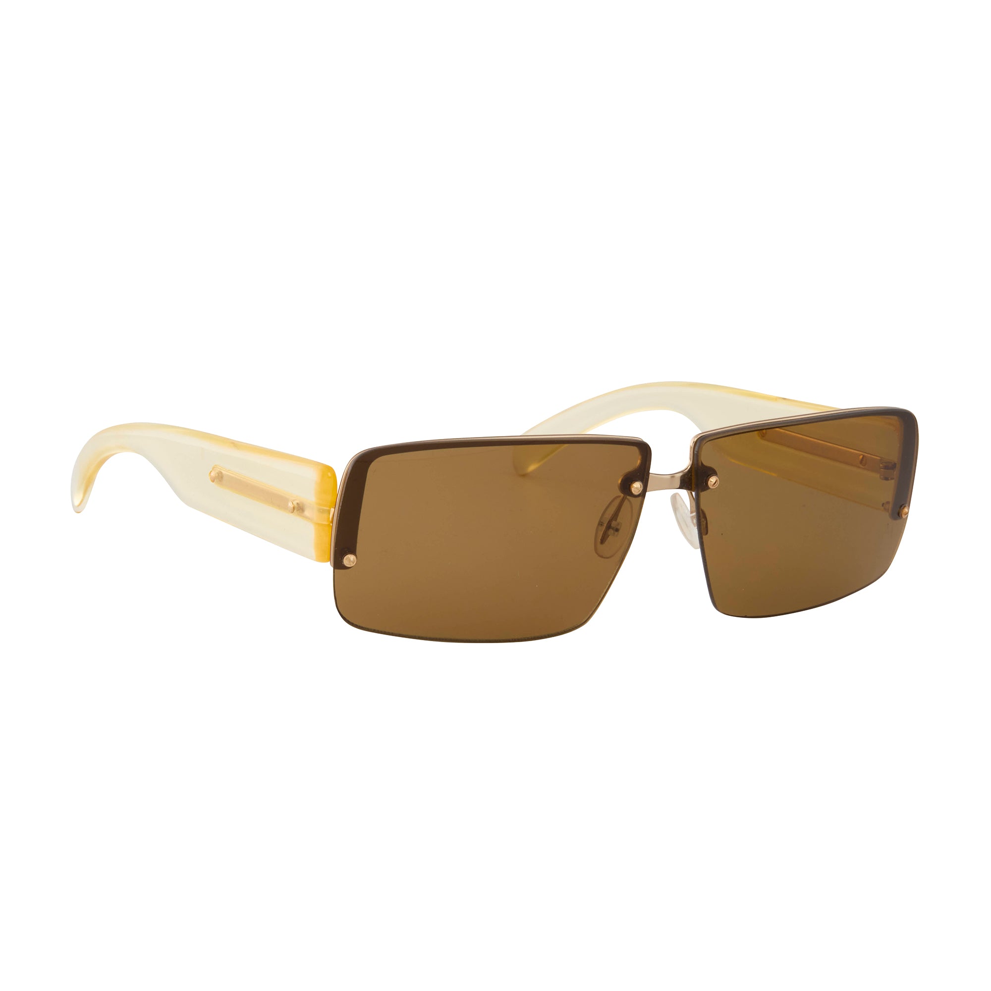 Cynthia Benjamin - Prada Gold and Champagne Sunglasses