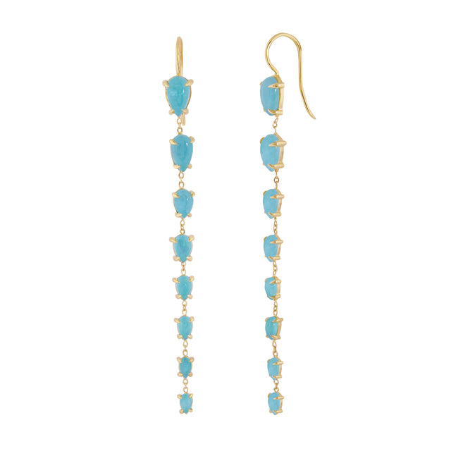 Teardrop Earrings - Cabochon Paraiba