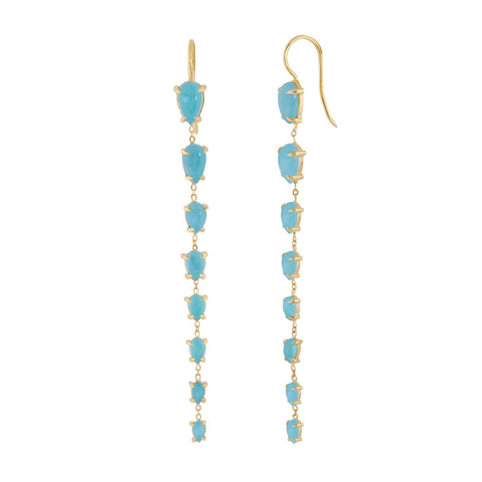 Teardrop Earrings - Cabochon Paraiba - Main Img