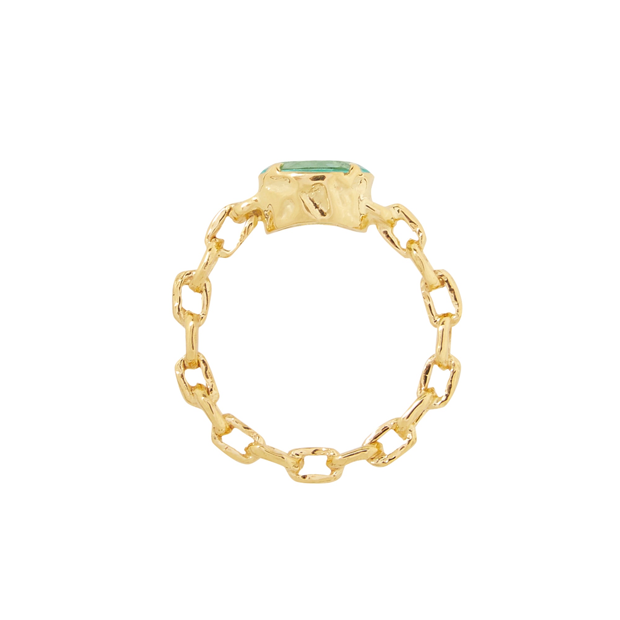 Mint Chain Ring - Oval Paraiba
