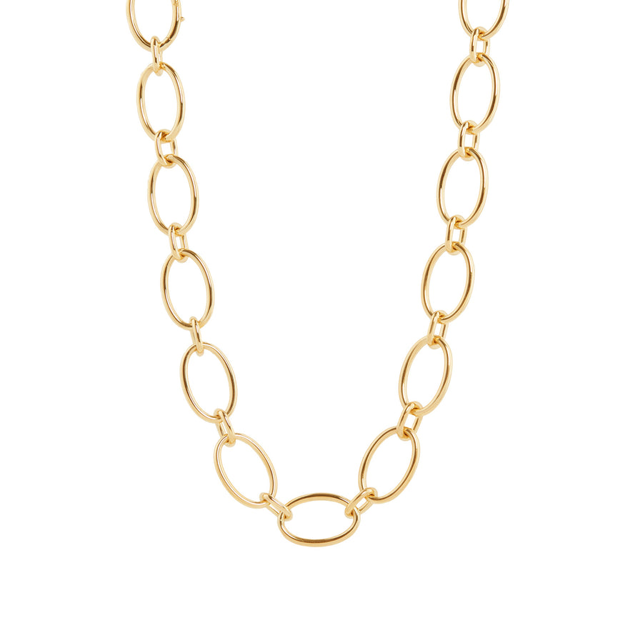 Foundrae 18 Oval Link Chain Necklace - Necklaces - Broken English Jewelry front view