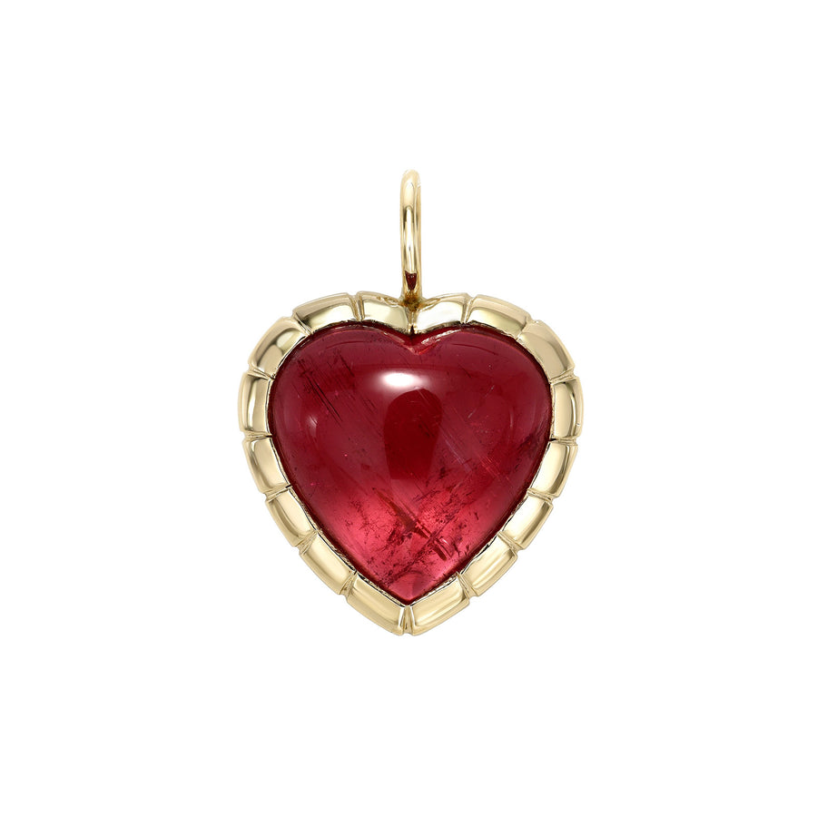 Retrouvai One-Of-A-Kind Pink Tourmaline Heart Heirloom Charm - Charms & Pendants - Broken English Jewelry