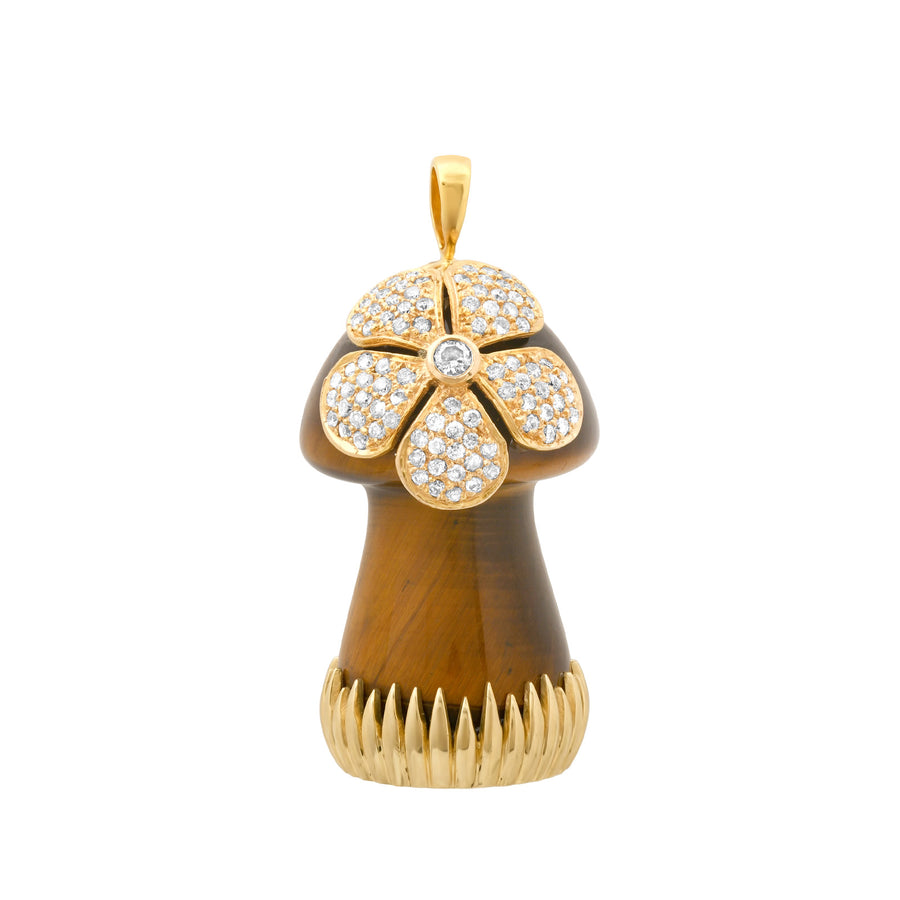 Colette Large Tiger's Eye Mushroom Charm - Charms & Pendants - Broken English Jewelry