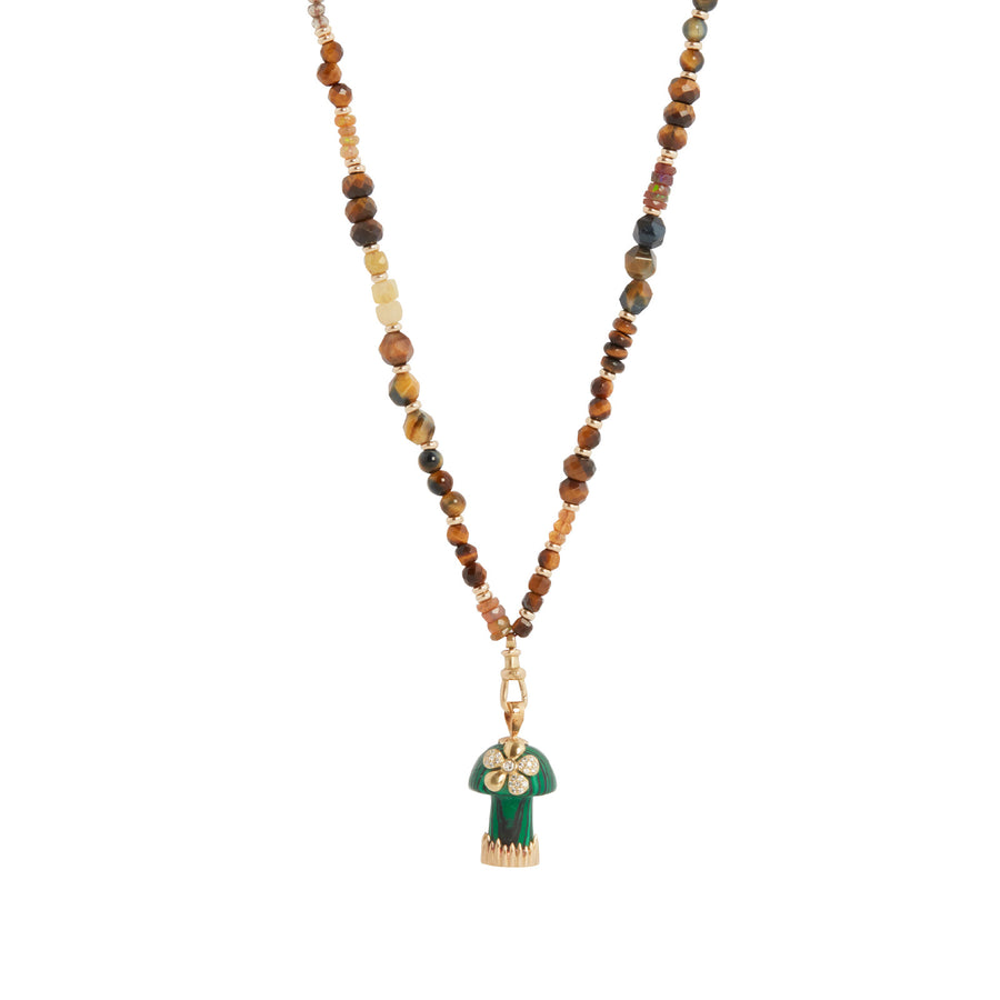 Colette Malachite Mushroom Charm - Charms & Pendants - Broken English Jewelry on necklace