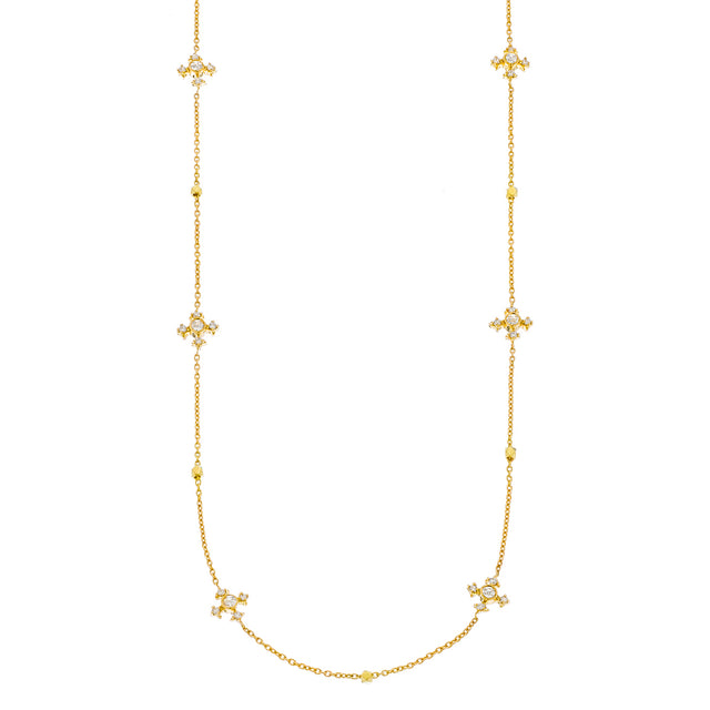 White Diamond Rose Cut Arya Station Chain