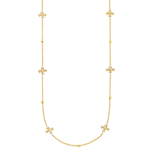 White Diamond Rose Cut Arya Station Chain - Main Img