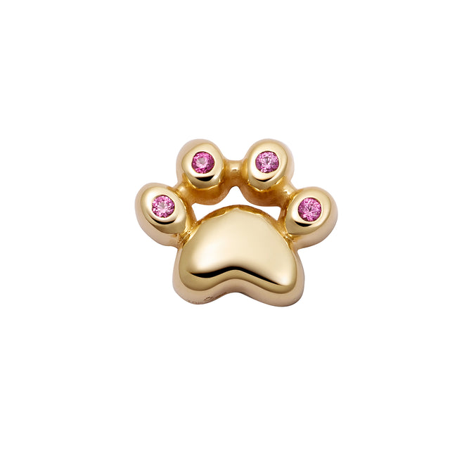 Pink Sapphire Cat Paw Charm