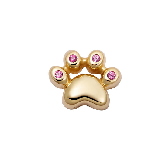 Pink Sapphire Cat Paw Charm - Main Img