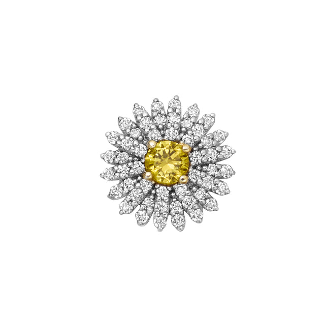 Loquet - Yellow Sapphire and Diamond Daisy Charm