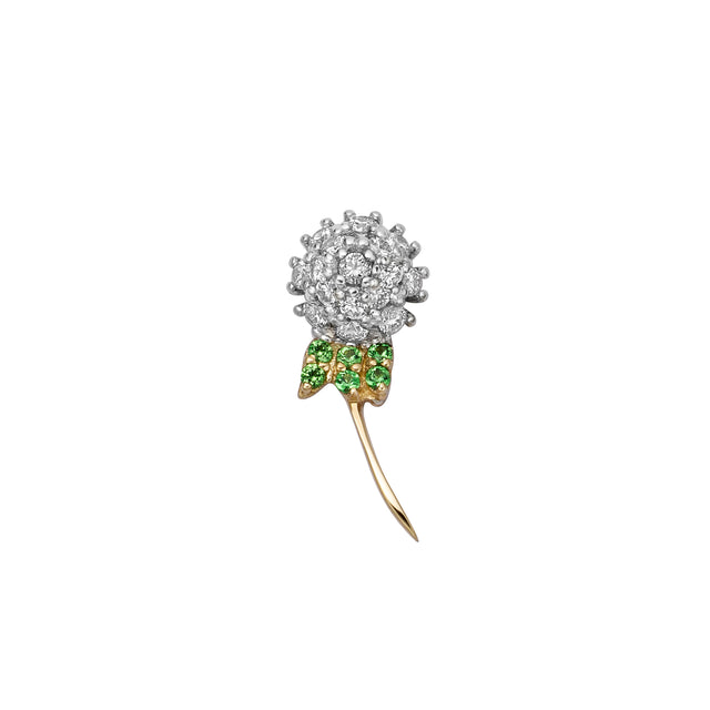 Diamond and Green Garnet Dandelion Charm