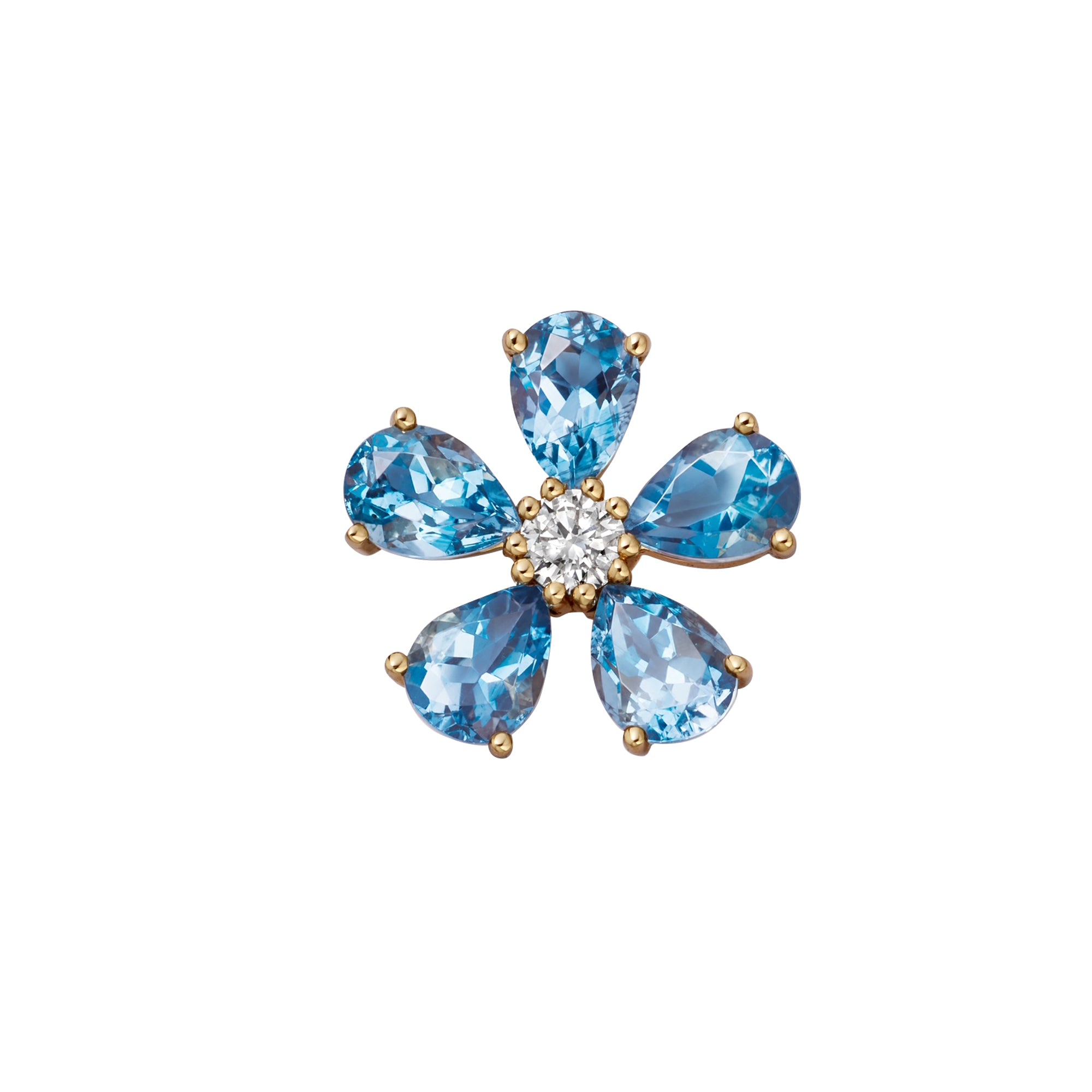 Loquet - Pear Shape Aquamarine and Diamond True Blue Periwinkle Charm