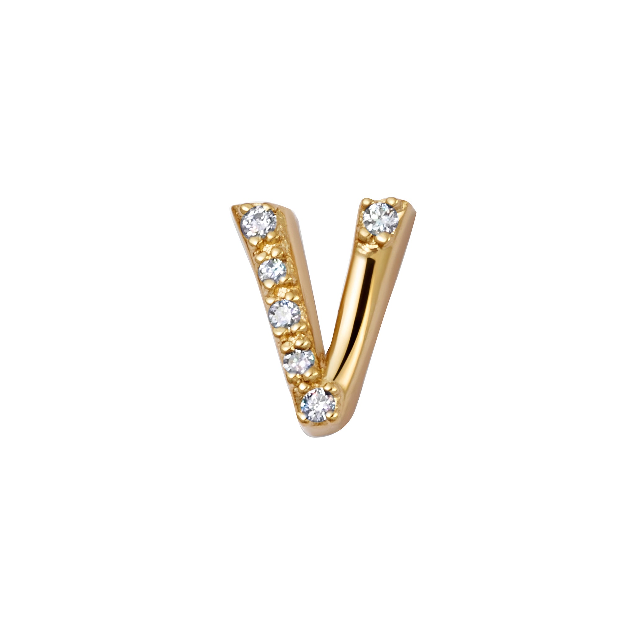 Loquet -  Diamond Letter V Charm