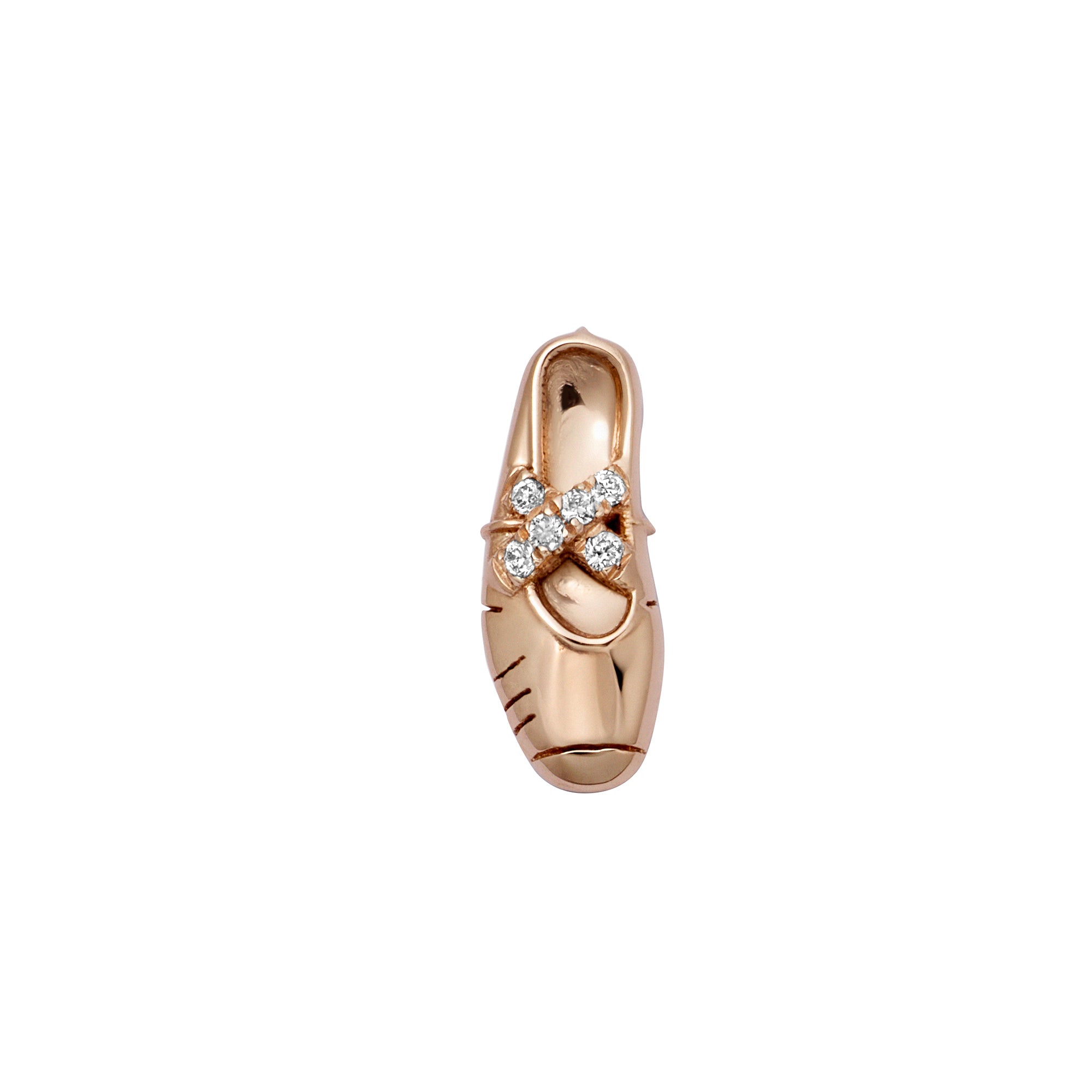 Loquet - Round Diamond Ballet Shoe Charm
