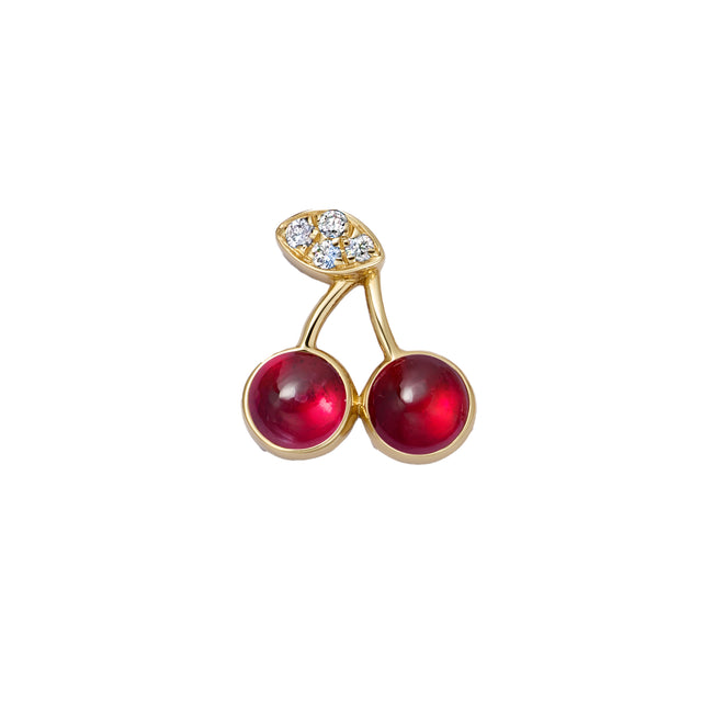 Diamond Enamel Cherry Charm
