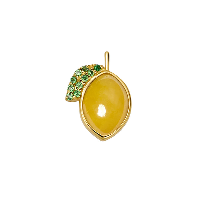 Quartzite Jade and Tsavorite Lemon Charm