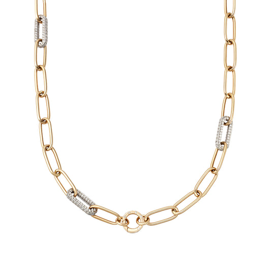 18" Diamond Paper Clip Chain Necklace - Main Img