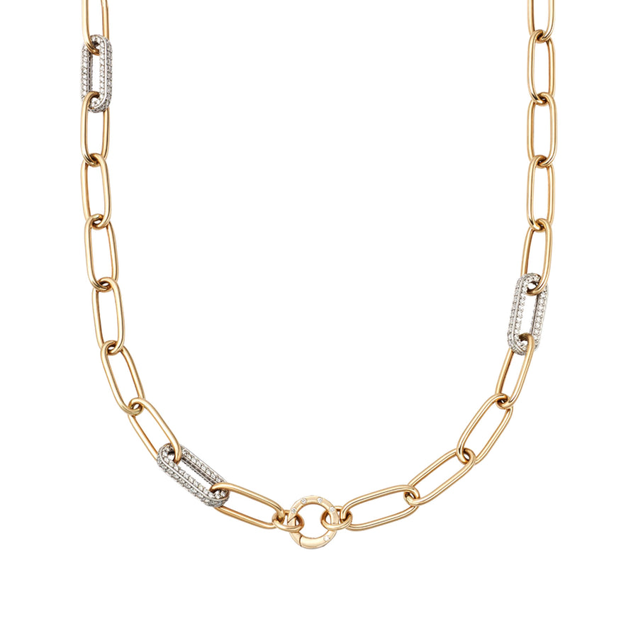 Loquet 18" Diamond Paper Clip Chain Necklace - Necklaces - Broken English Jewelry