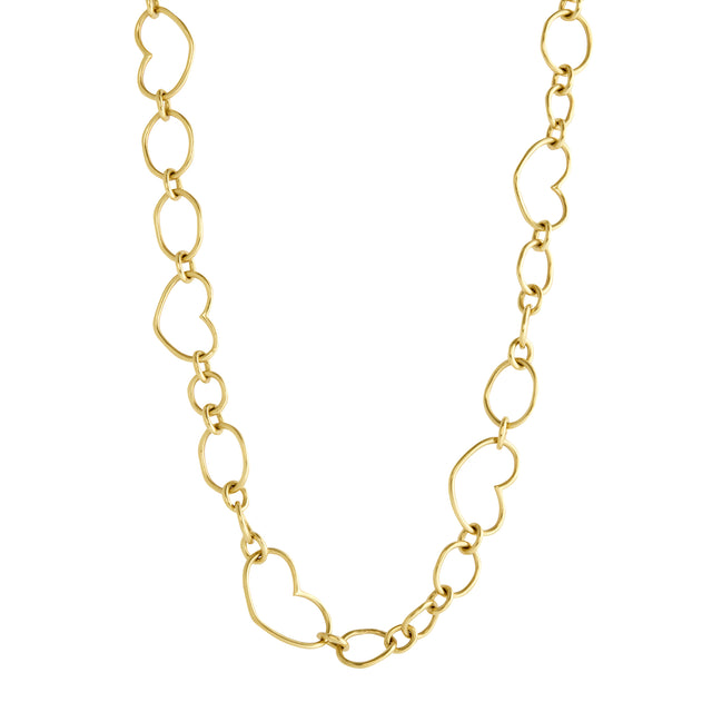 Handmade Heart Link Chain Necklace