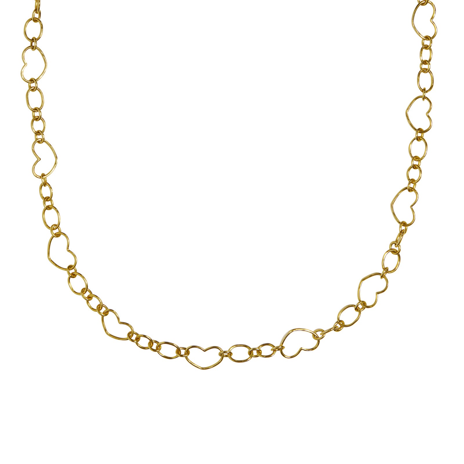 Christina Alexiou Handmade Heart Link Chain Necklace - Necklaces - Broken English Jewelry detail