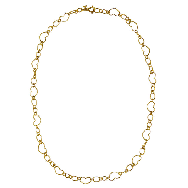 Christina Alexiou Handmade Heart Link Chain Necklace - Necklaces - Broken English Jewelry top view