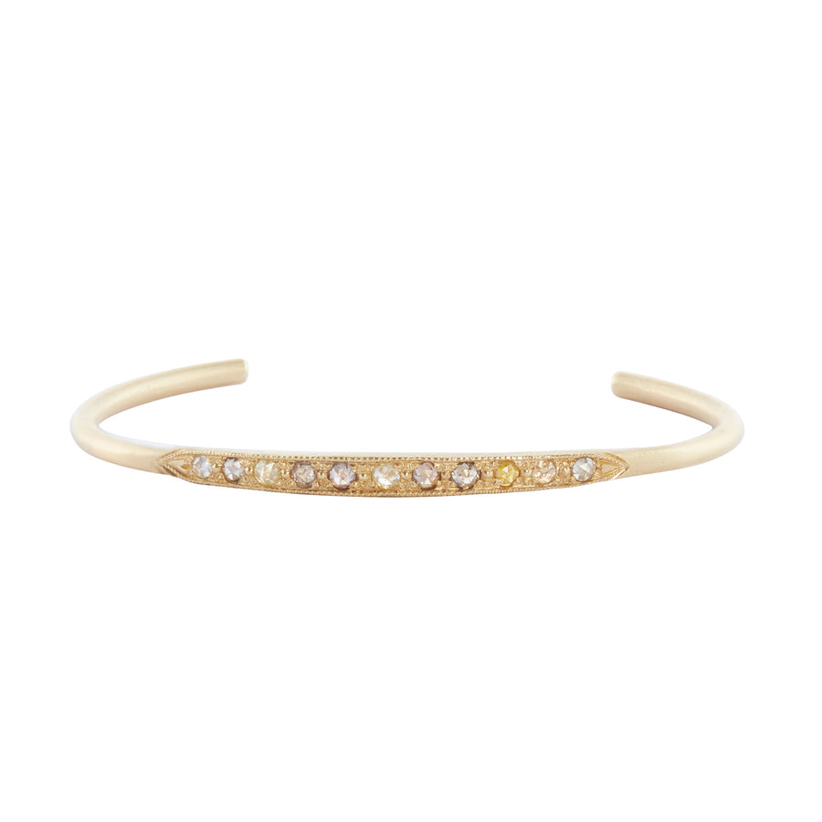 Brooke Gregson Mixed Rosecut Diamond Empire Cuff - Bracelets - Broken English Jewelry front view