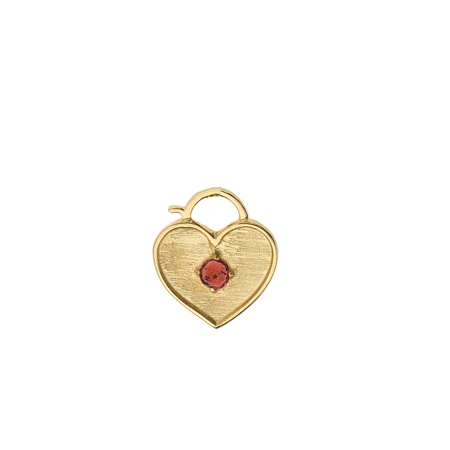 Pink Tourmaline Heart Padlock Charm