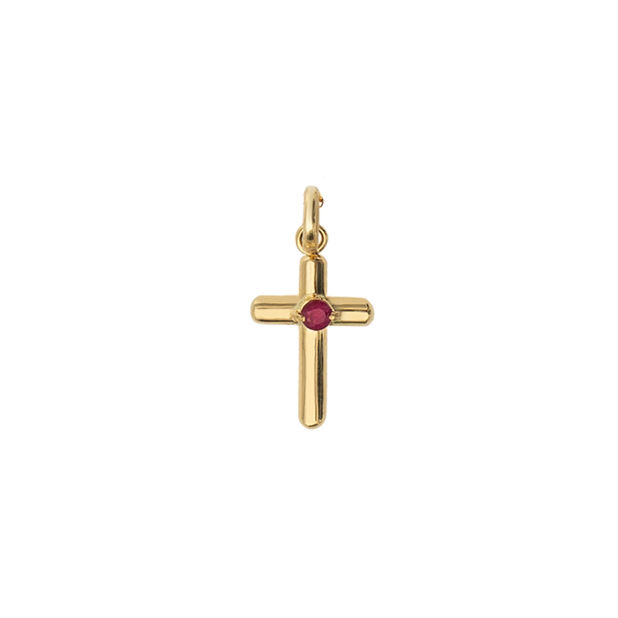 Ruby Cross Pendant