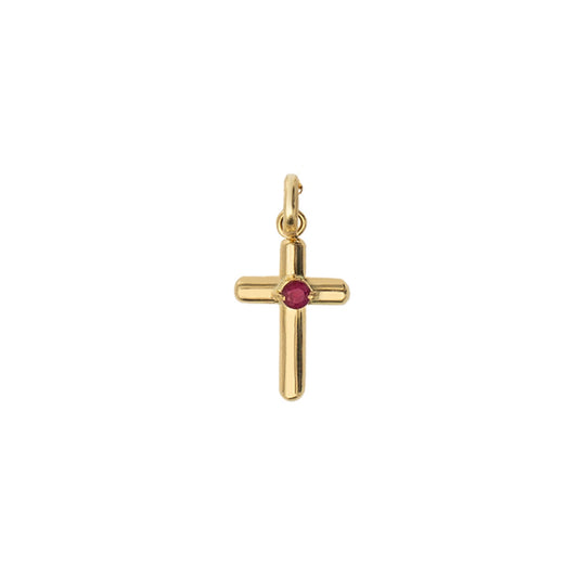 Ruby Cross Pendant - Main Img